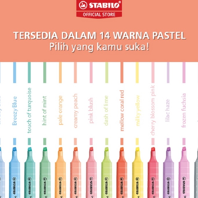

Ready Stock STABILO swing cool Pastel Highlighter Penanda Tulisan Warna Warni Tidak Luntur Tidak Bau Tahan Lama Bentuk Slim Grosir