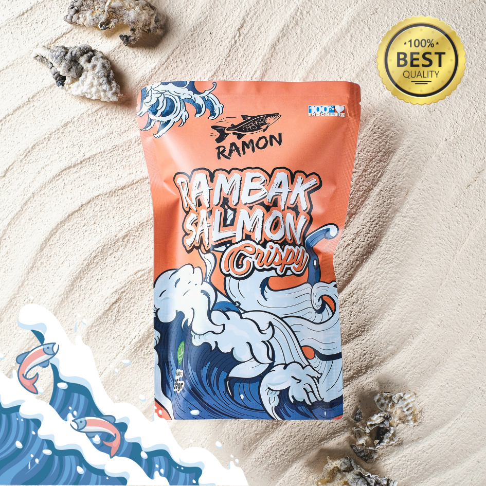 

RAMON rambak salmon skin isi 4 pax snack kulit ikan sehat family pack