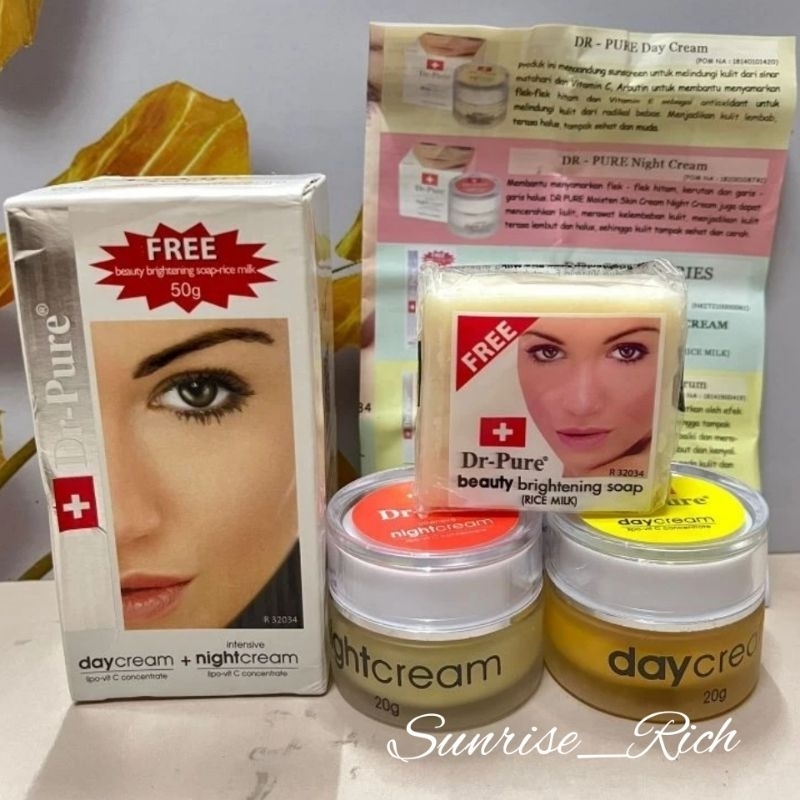 Dr-Pure Set (Krim Siang+Krim Malam+Sabun) ORI