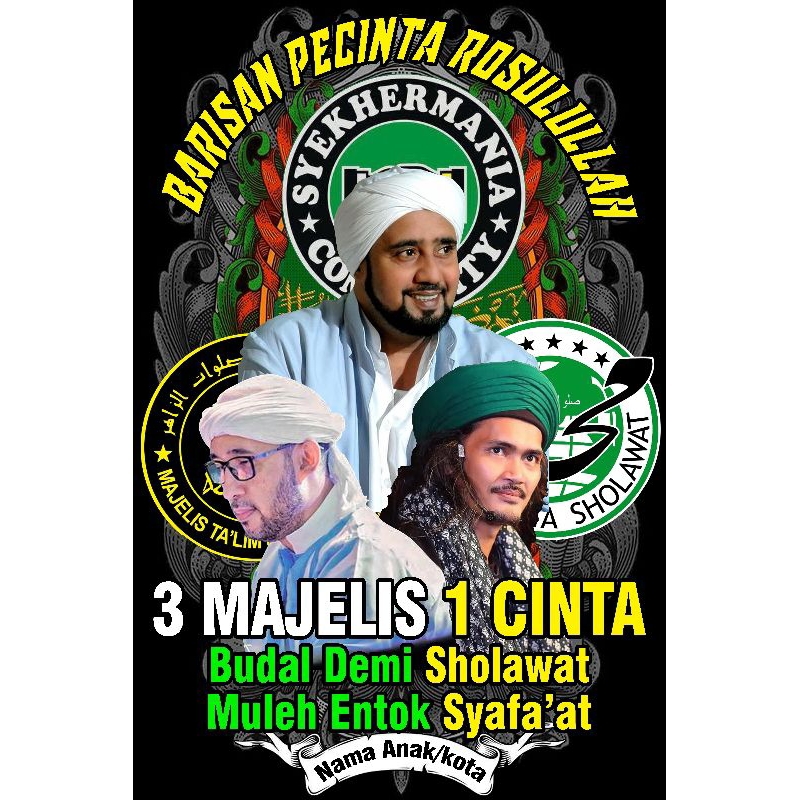 BENDERA MAFIA SHOLAWAT CUSTOM NAMA UK. 60X90