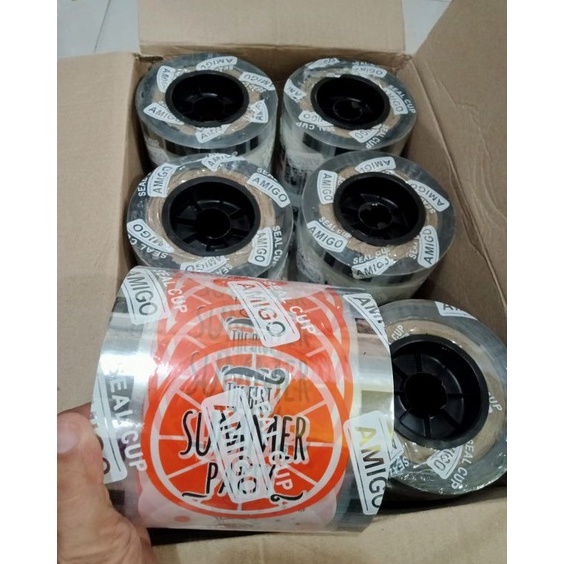 

Plastik Lid Cup Sealer Amigo Merah isi 1200 lembar