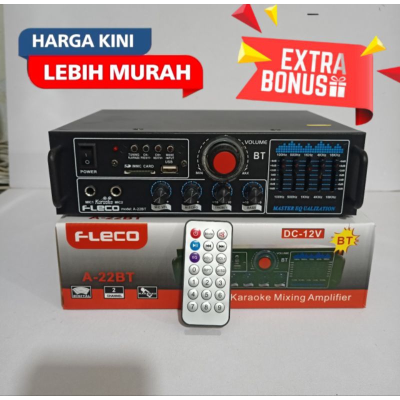 ✅Fleco Power Amplifier bluetooth A22bt 900watt xtra subwoofer EQ/// amplifier karaoke bluetooth Cod 