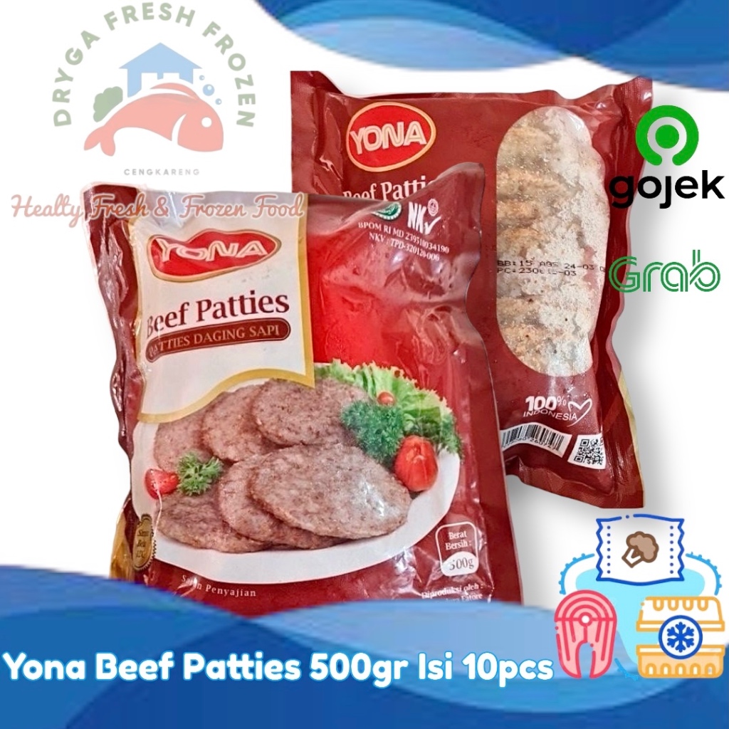 

Yona Daging Sapi Burger Beef Patties 500gr Isi 10pcs