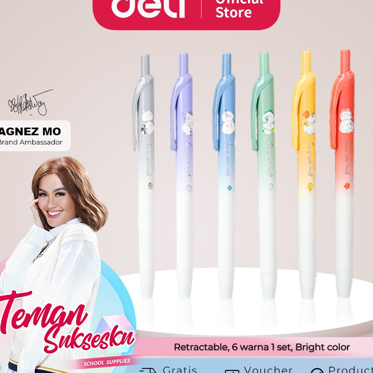 

Ready Deli Penanda Cetek / Retractable Highlighter 6 Warna Cerah Kartun Lucu S117