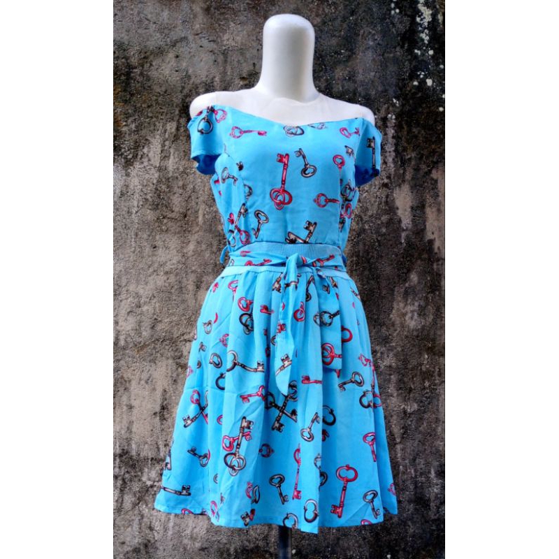 DRESS SABRINA SIFON BIRU MUDA