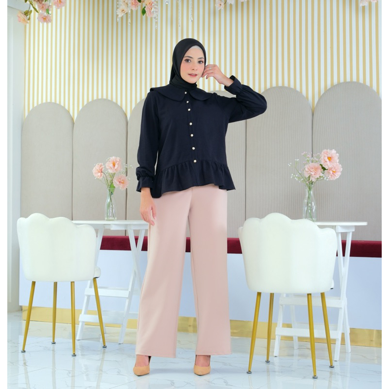 Azzura Shirt | Fandainstyle Exclusive Collection | Bahan Fumiko Linen Crepe Premium