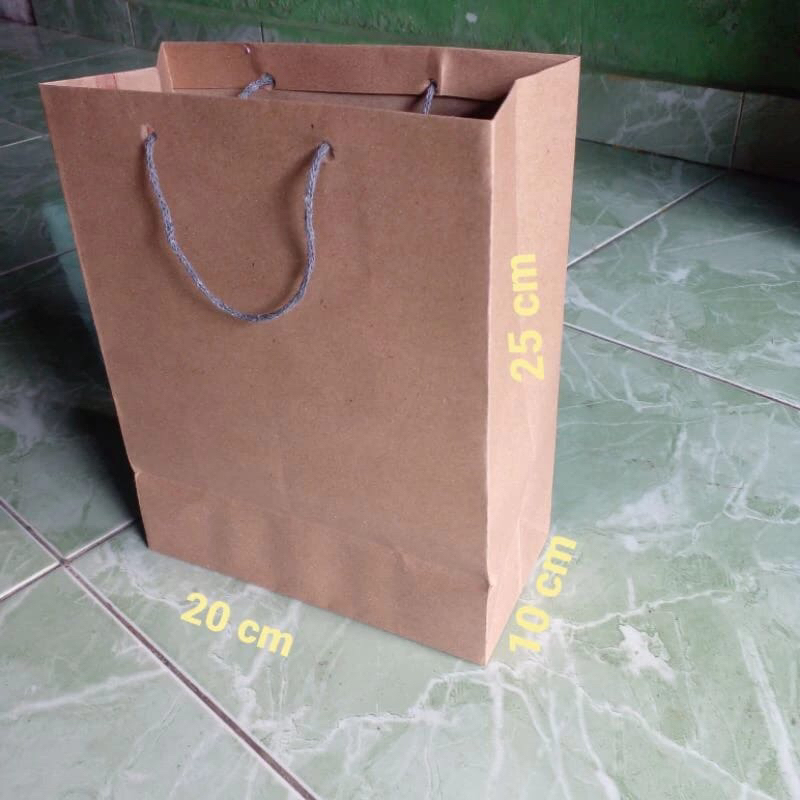 

1 LUSIN PAPPER BAG R7 / tas jajan coklat polos / tas asul asul hajatan lahiran murah