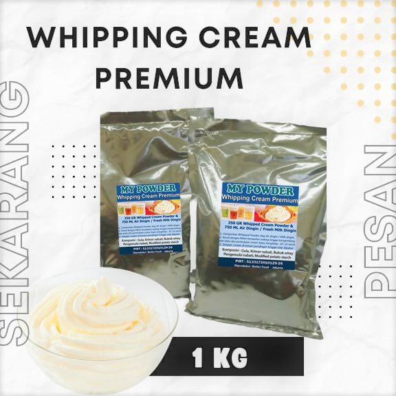 

Bubuk Whipping Cream Instan -Whipping Cream / Whipped Cream -1000 gram