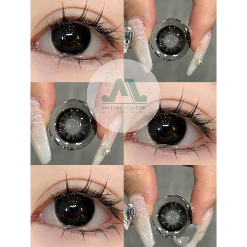 Softlens Hitam Terbaru Diameter 14.5mm effect big eyes | Softlens Hitam Pekat | Softlens Tasya Faras