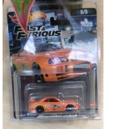 hot wheels premium Nissan skyline r34 orange card mulus