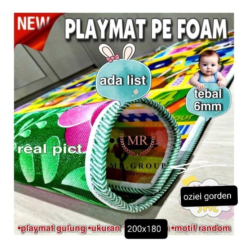 Tikar foam#Tikar spon bolak balik dgn 2 posisi motif berbeda ukuran 180x200 Tebal 6mm