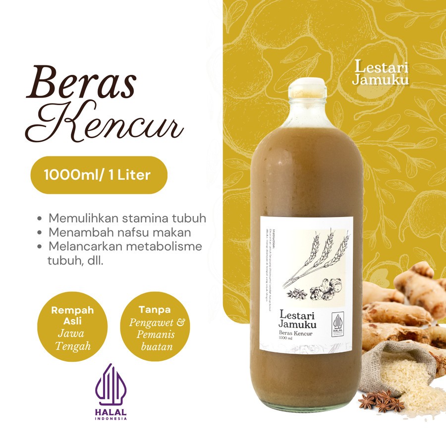 

Jamu Beras Kencur 1 Liter / 1000 ml Ready to Drink