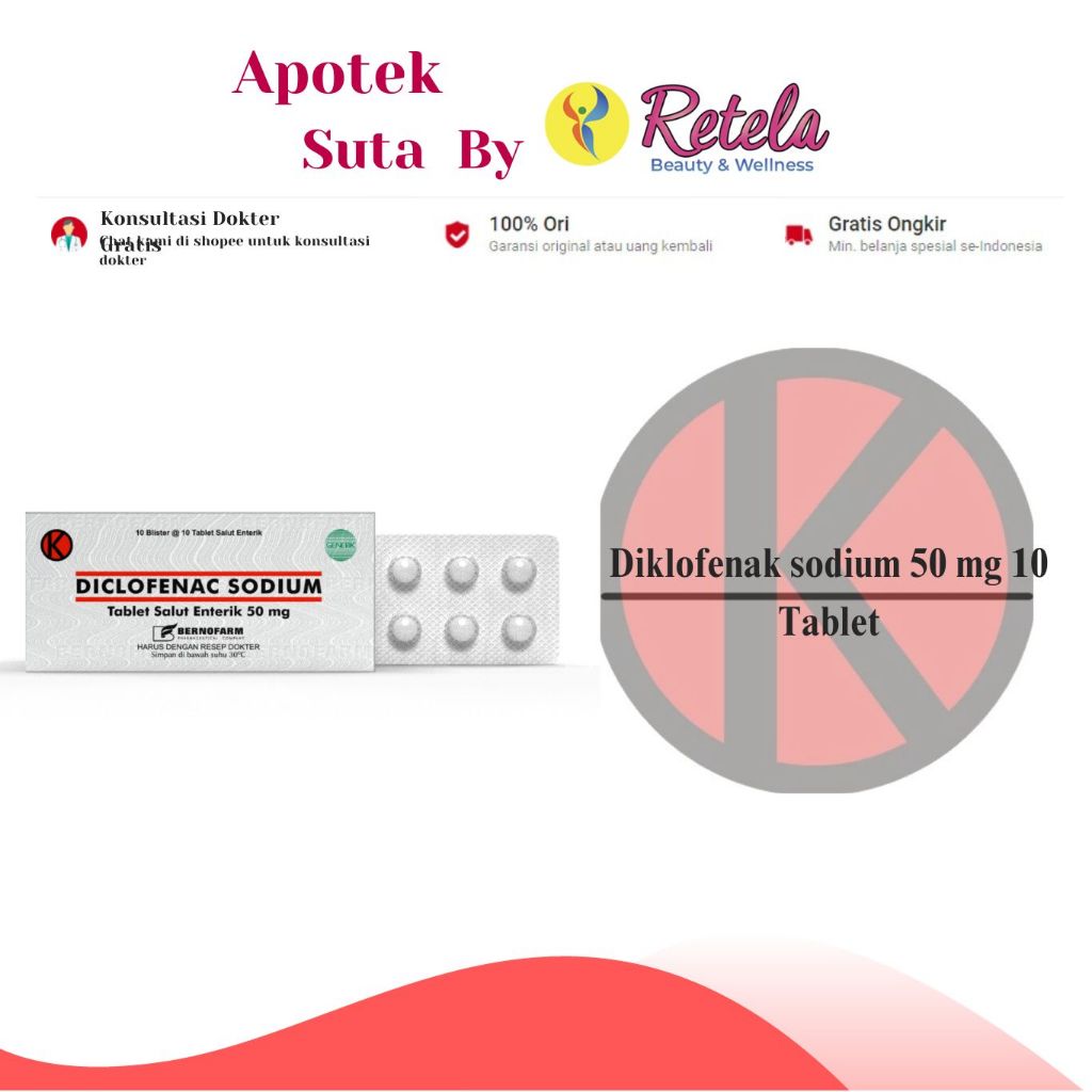 Diklofenak Sodium 50 mg 10 Tablet