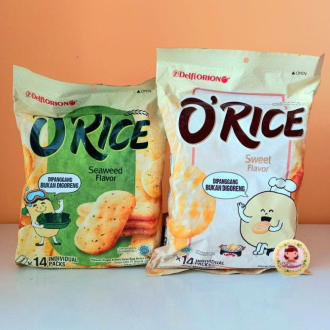 

DELFI ORION O'RICE SEAWEED / SWEET ORI CRACKERS KOREA / KREKERS BERAS ORICE