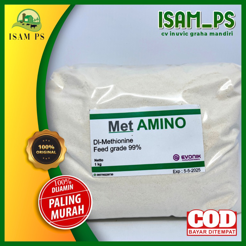 METAMINO DL-METHIONINE 99% (metionin 1kg)asam amino ternak