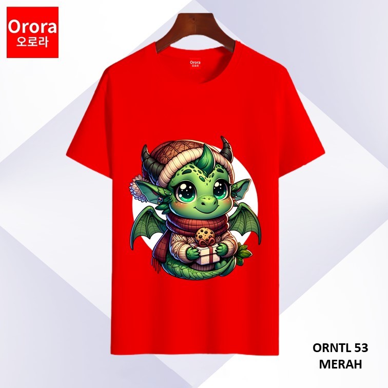 Orora Kaos Distro Premium 3D NATAL - Baju Atasan Sablon Pria Wanita Warna Hitam Putih Ukuran S M L XL XXL XXXL keren Original ORNTL 53