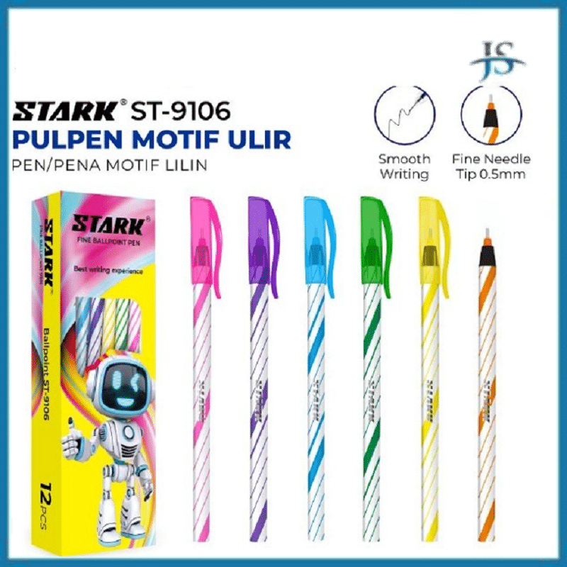 

JS PAKET 5 KOTAK DAN 1 KOTAK (12pc) PULPEN ULIR / PEN LILIN STARK 1 PAK / BOLPOIN HITAM MURAH