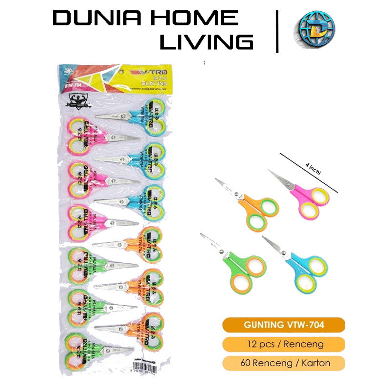 

DUNIA HOME LIVING (Harga 1 pcs ) gunting KECIL 12CM warna, pemotong, alat potong, gunting warna