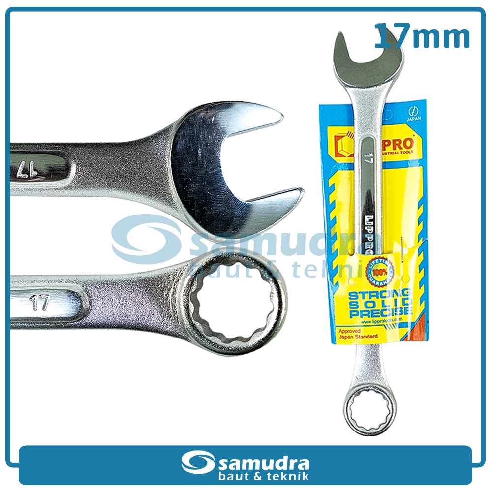 Kunci Ring Pas 17 mm LIPPRO Buka Baut 17mm Combination Spanner Wrench