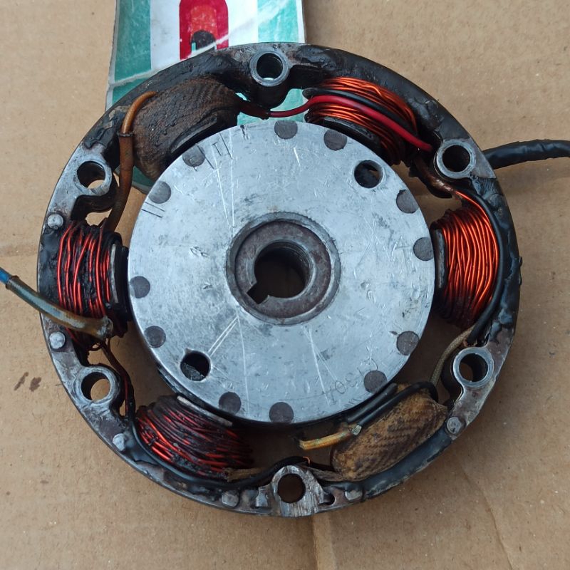magnet set spul honda c70 tipe double starter ori original second bekas copotan