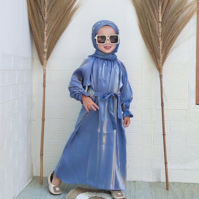 Dress anak mewah kondangan bahan shimmer silk premium terbaru dan terkini baju anak perempuan muslim