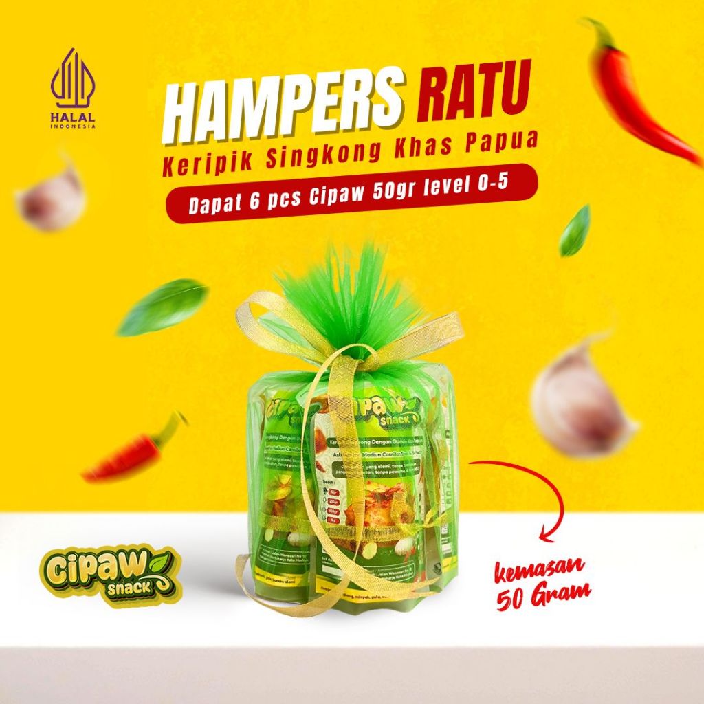 

PREMIUM HAMPERS RATU CIPAW SNACK ISI 6PC KADO MEWAH MENGGUNAKAN BAHAN YANG ALAMI TANPA PENGAWET BUATAN NON MSG