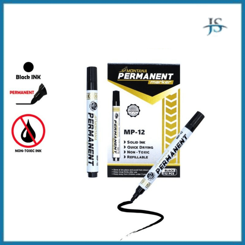 

JS- SPIDOL 1pcs Montana V-TRO MP12 Permanent Hitam Bisa Diisi Ulang MP-12