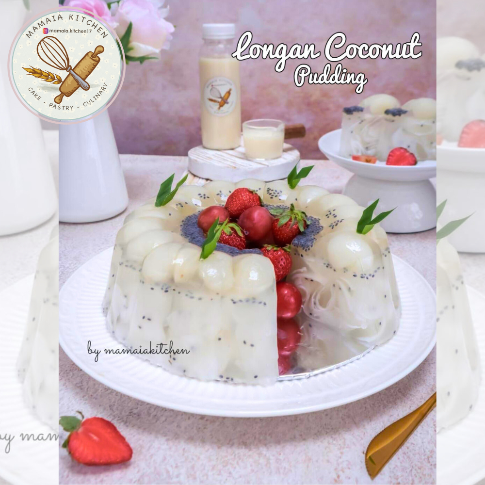 

Pudding Buah Longan Coconut Puding Kelapa Jelly Dessert Pudding Segar 24 cm
