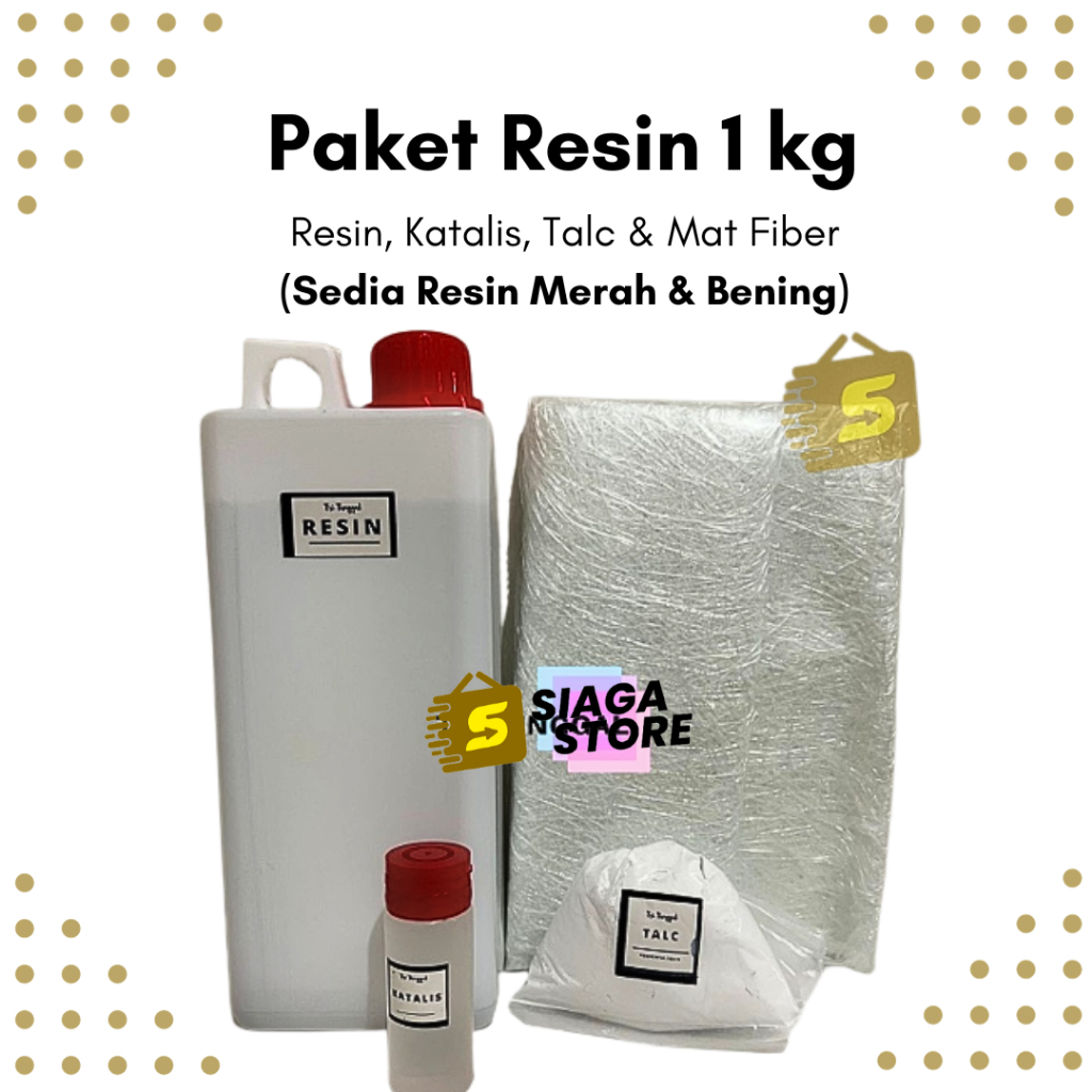 Paket Resin 1000gr Bening Merah Komplit Red Recine Katalis