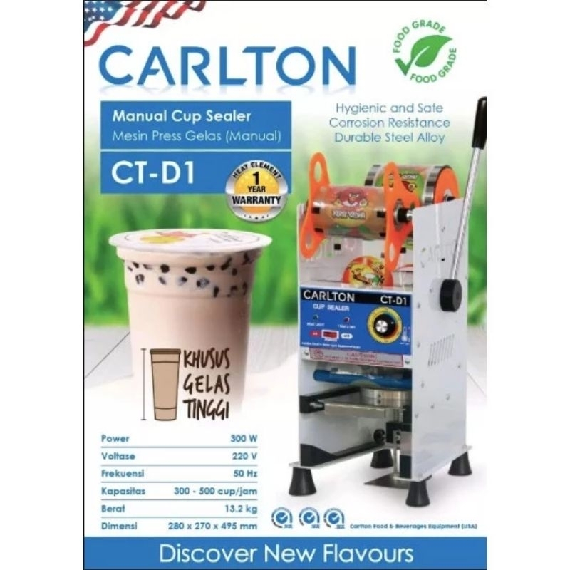 Mesin Press Gelas Manual CARLTON CTD1 / Cup Sealer Manual CARLTON CTD1