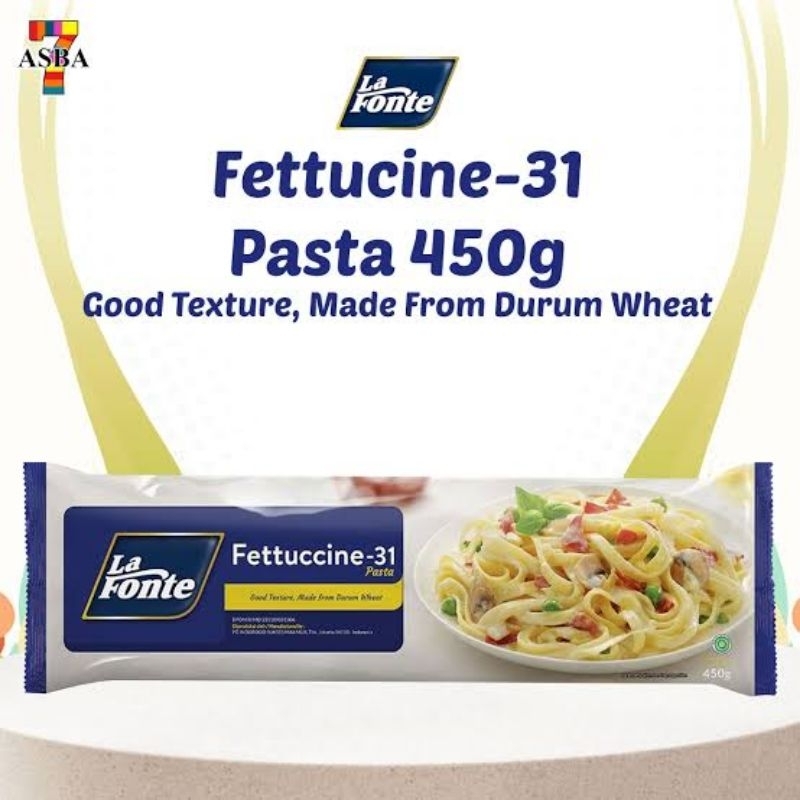 

LAFONTE LA FONTE FETTUCINE FETUCINI FETTUCINI 31 FETTUCINE31 450 GRAM GR 450GRAM 450GR PACK ORIGINAL MIE PASTA INSTANT READY TO COOK INSTAN SIAP MASAK SAJI TERMURAH TERLARIS HALAL ENAK RESTAURANT RESTORAN CAFE AL DENTE ORIGINAL ASLI ITALIAN CUISINE FOOD