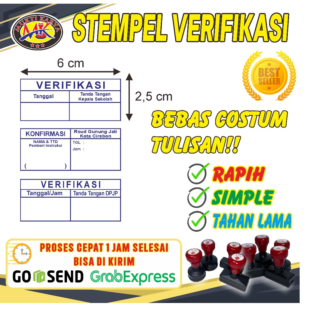 stempel verifikasi/stempel costum/stempel otomatis/stempel