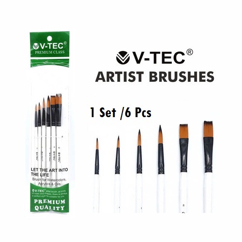 

Brush / Kuas Lukis V-TEC VT-06 Kuas Premium High Quality, isi 6 pcs kuas