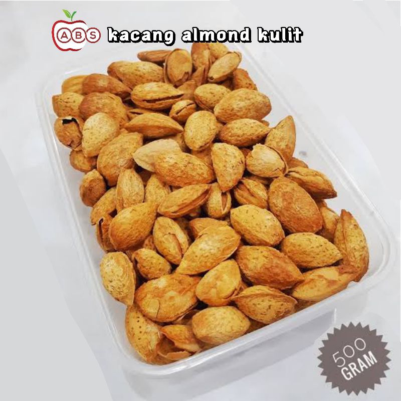 

Kacang almond kulit 500 gram siap makan ( renyah & banyak khasiat) insyaallah baru terus