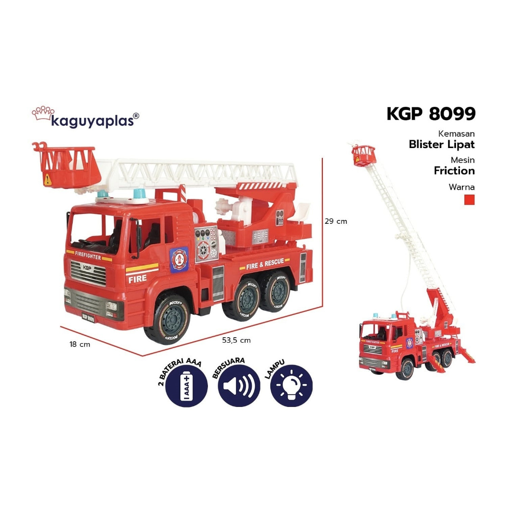 MAINAN MOBIL PEMADAM KEBAKARAN BUNYI SIRINE LAMPU KGP8099