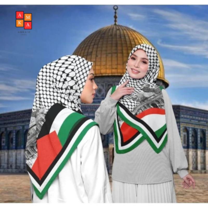 KERUDUNG PALESTINA SEGI EMPAT VOAL PREMIUM SEGI EMPAT MOTIF