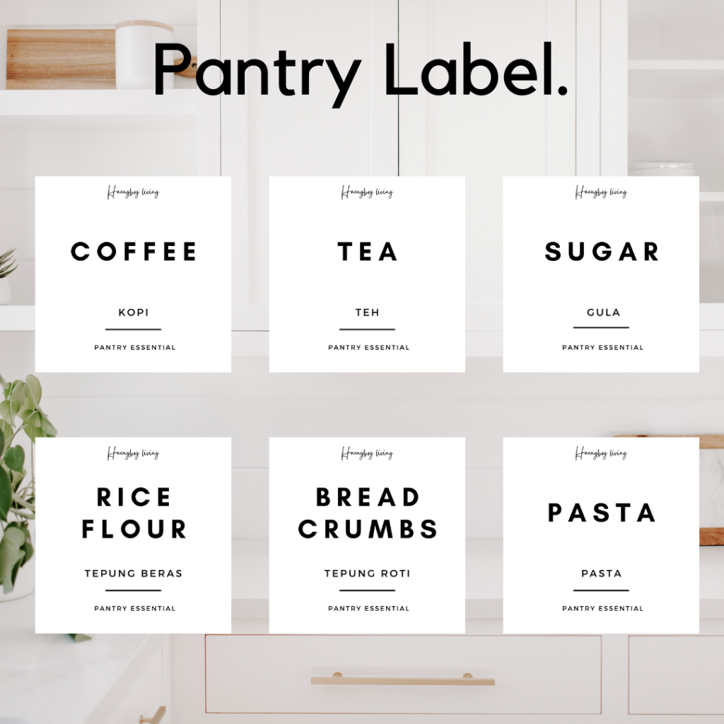 

STIKER PANTRY Label Toples Aesthetic Bumbu Dapur Estetik Gula Kopi Tepung Anti Air Waterproof MINIMALIS
