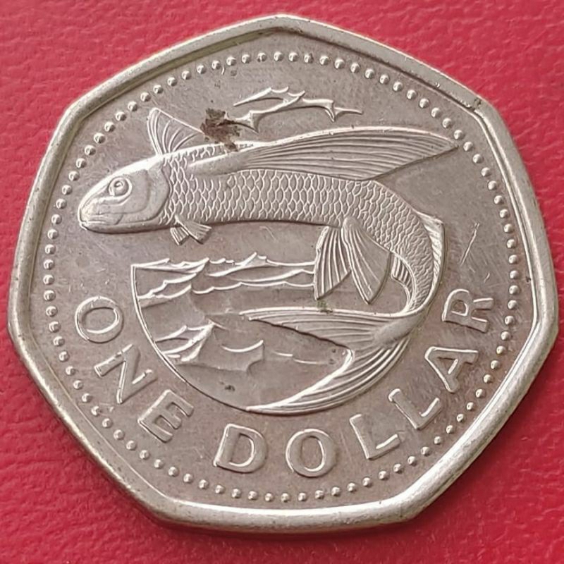Uang Koin Kuno 1 Dollar Barbados