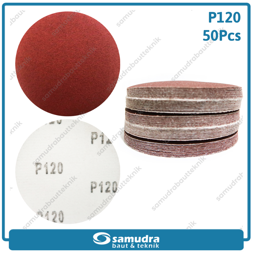 Amplas No 120 Amplas Kayu Tempel Bulat Mesin Gerinda 4" 50 pcs