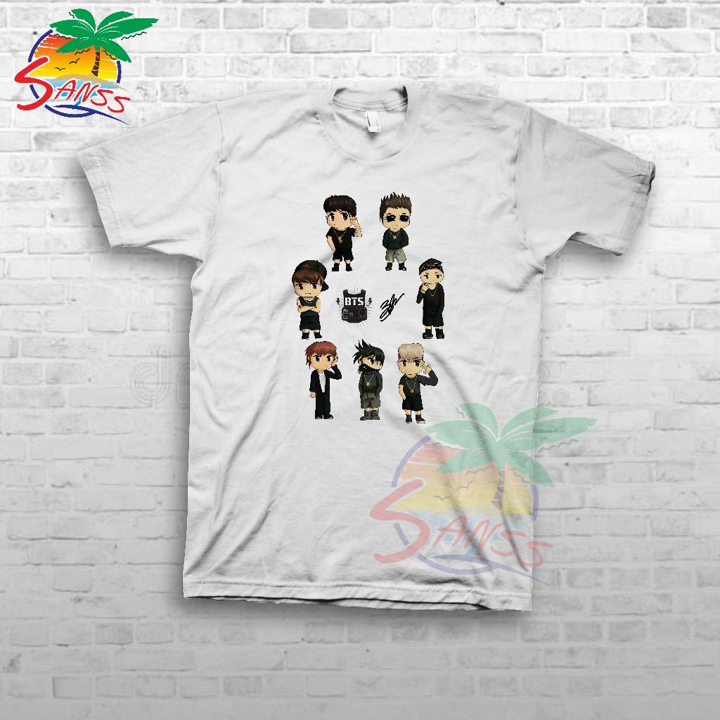 Kaos BTS Kartun BTS ARMY Kaos Custom