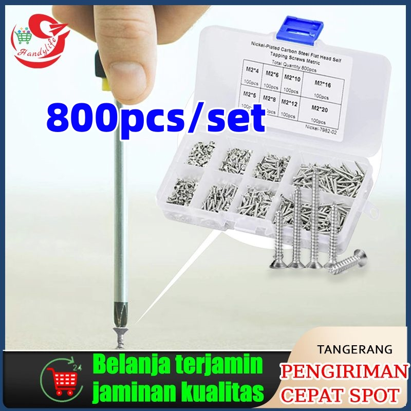 800Pcs Sekrup Transistor Final Panjang / Sekrup Skrup FAB Sekrup Tapping Baut Mur Screw JF Kayu Mebe