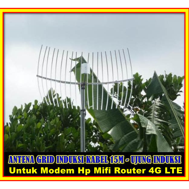 Antena Grid Induksi kabel 15 M Antena Modem Mifi Hp 1800-2300mhz - Antena Yagi Grid 4G LTE