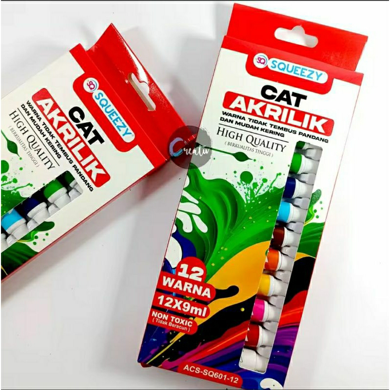 

Cat Lukis Akrilik Cat Minyak Set 12 colour Cat Lukis Berkualitas Tinggi Cat Akrilik Squeezy Cat Lukis Acrylic 12warna 9ml