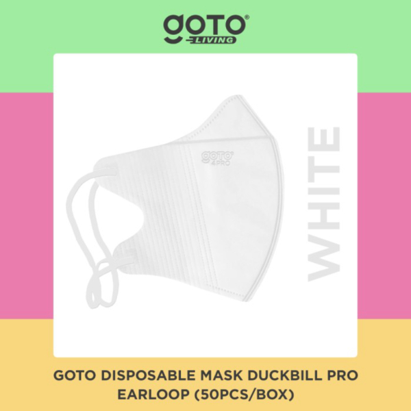 Promo Goto Masker Duckbill PRO 4 Ply Face Mask Earloop 4ply Box Isi 50 Pcs - 4 ply Putih Berkualitas