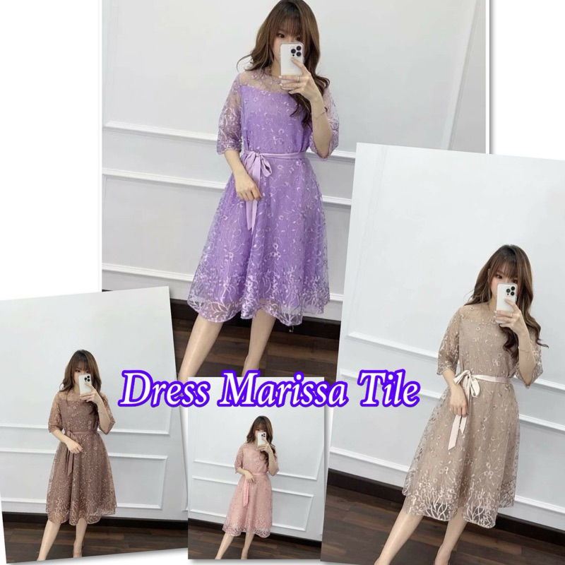 NEW✔️ DRESS MARISSA TILE / DRESS FASHION / DRESS NATALAN / MIDI Dress KASUAL / Pakaian Wanita Dewasa