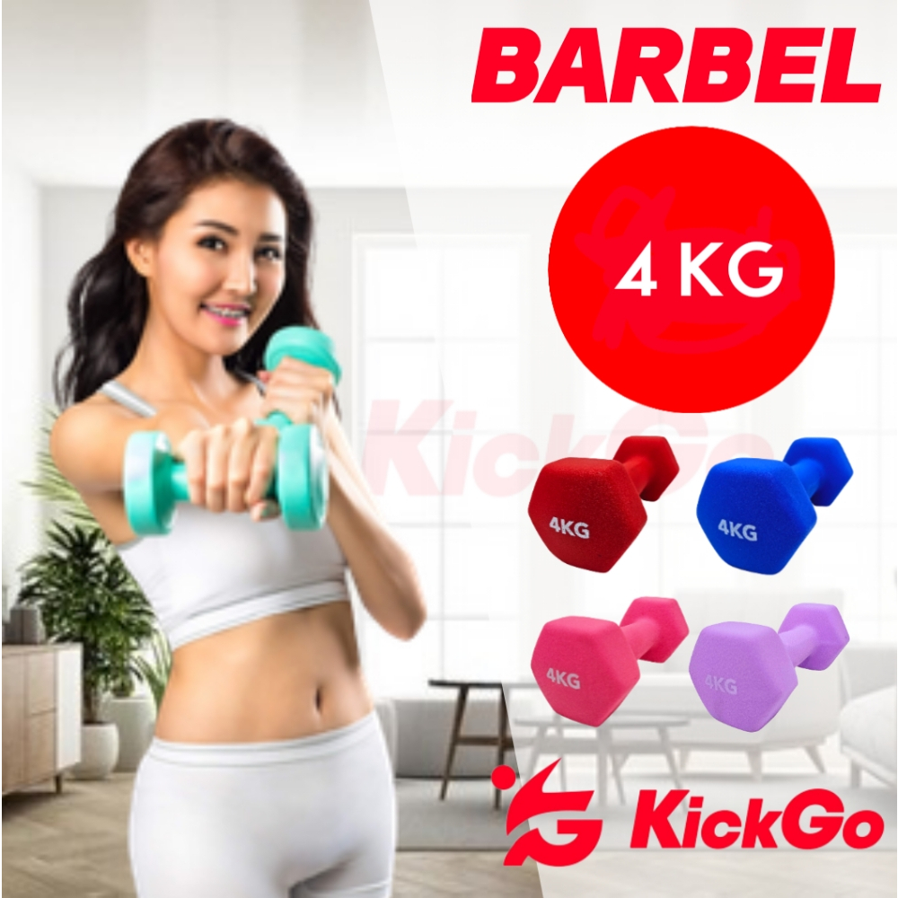 KickGo Barbel 4 Kg Dumbel 4kg Dumbbell 4kg Barbel Vinyl Cewek 4 kg Barbel Mini 4 kg Anti Slip