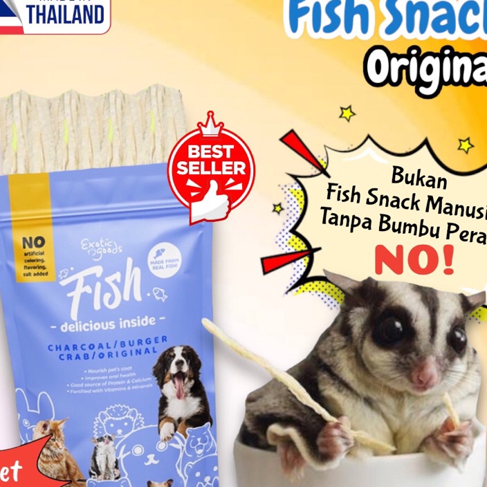 WNCB1950 5.5 COD FISH SNACK 20gr FISH SNACK SUGAR GLIDER FISH SUGAR GLIDER FISH HEWAN FISH SNACK THA
