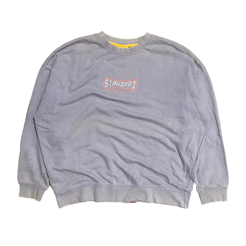 Crewneck cn sweater standard oversize backprint lengan balon lilac ungu