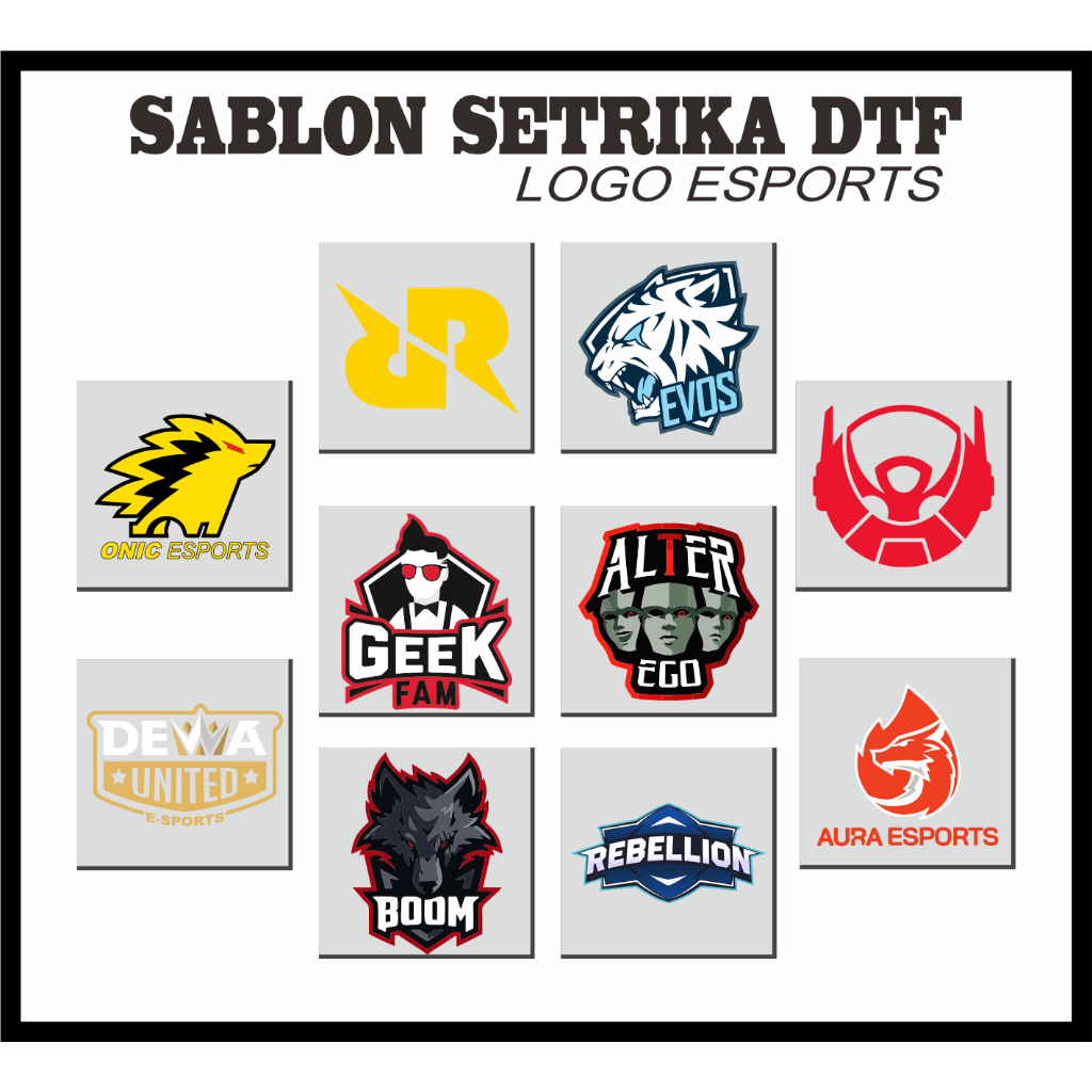 SABLON SETRIKA DTF LOGO ESPORTS