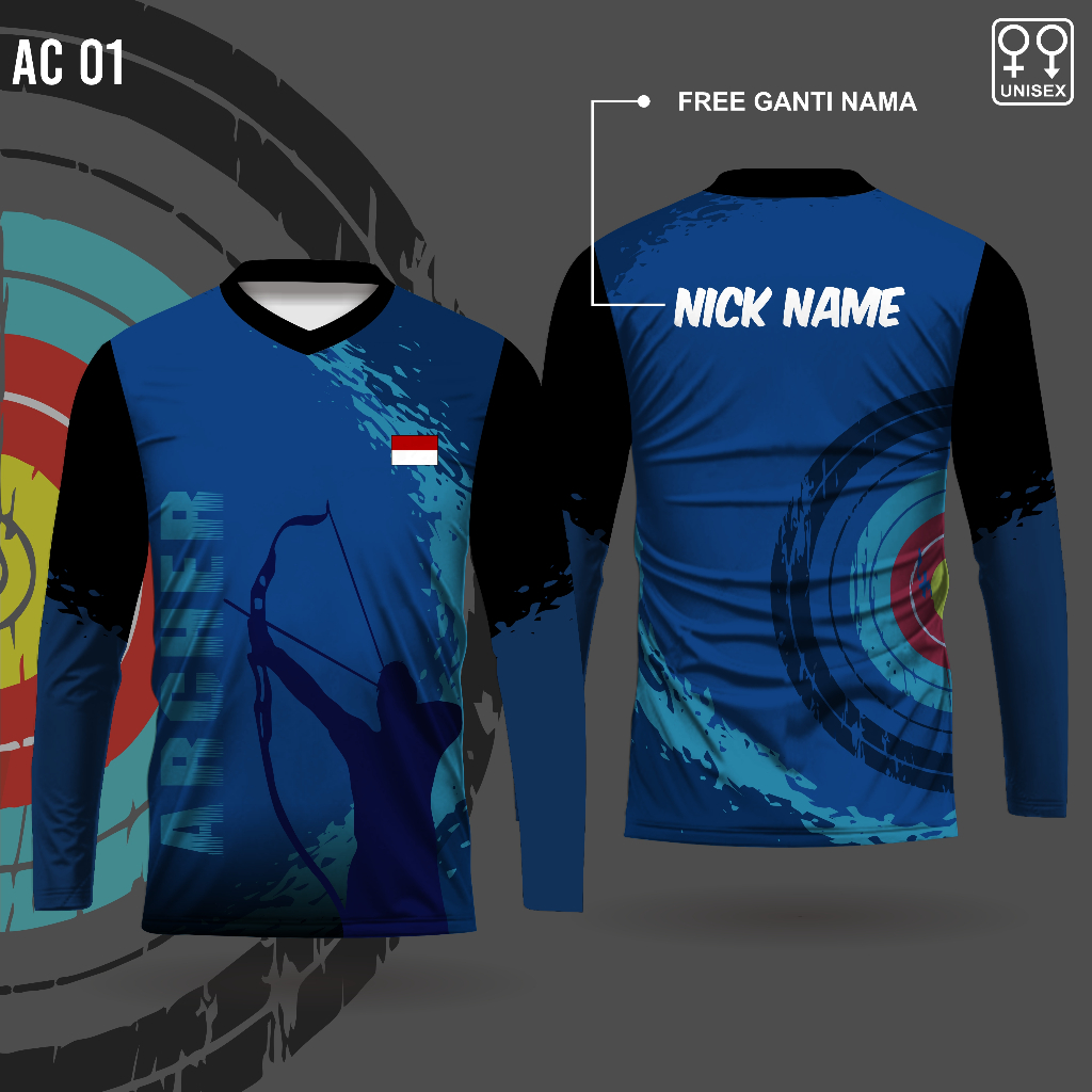 jersey archery kaos baju panahan lengan panjang